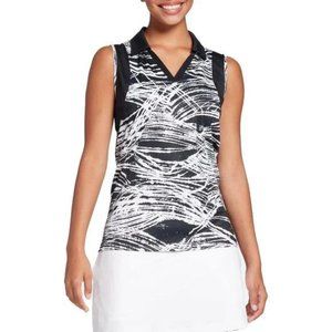 NWT Slazenger Women's Marble Pin Tuck Sleeveless Golf Polo